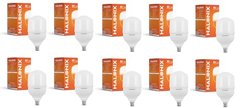 Halonix 60W B22 LED Cool White Bulb, Pack of 10