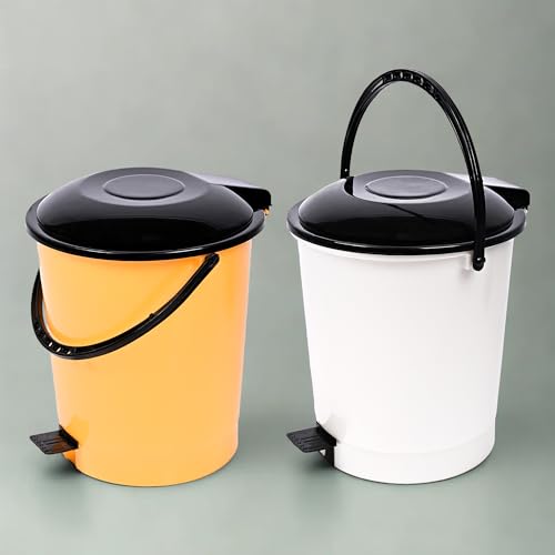 Urbane Home Pack of 2 Pedal Dustbin With Lid | Garbage Bin
