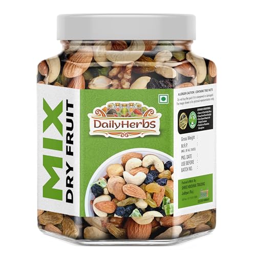 DailyHerbs Premium Mixed Dry fruits 500gm (Almonds,