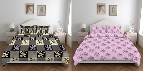 Amazon Brand – Solimo Bedsheet | Double Bed | 2 Pillow