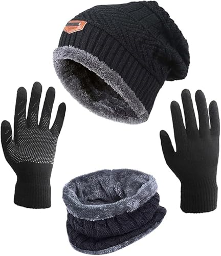 Dark Atom Stylish Woolen Winter Cap With Neck Warmer Set &