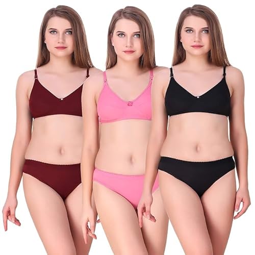Special Combo Pack of Non Padded Bra Panty Set Women