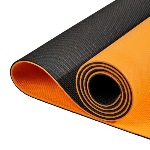 AmazonBasics Dual Colour Yoga Mat | 6 MM Thick Mat | Carry