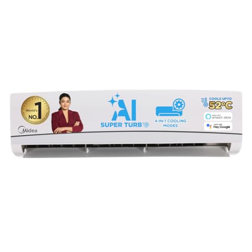 Midea 1.5 Ton 3 Star, AI Smart Wi-Fi Inverter Split AC