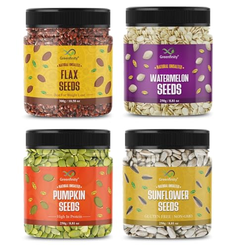 GreenFinity Natural Raw Seeds Combo Pack of Pumpkin,