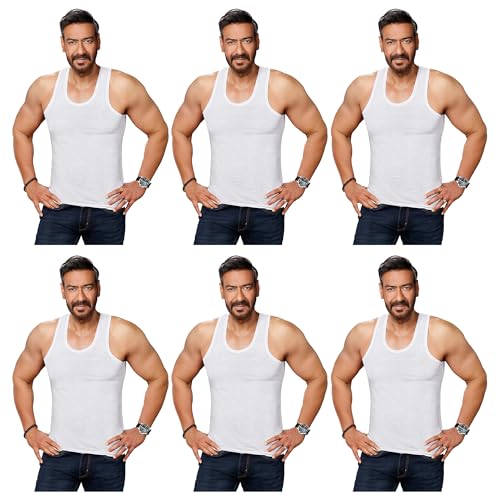 Amul Comfy Men’s Cotton White Vest Pack of 6