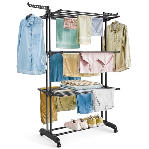 ABOUT SPACE 5.5 ft Clothes Drying Stand - 3 Layer Foldable