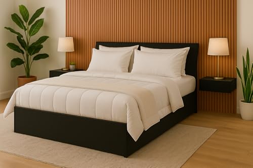 MATTERHORN Engineered Wood Bed in Ebony Black – Queen Size