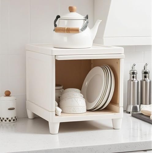 EXVITO Stackable Plastic 1-Tier Countertop Storage Rack for