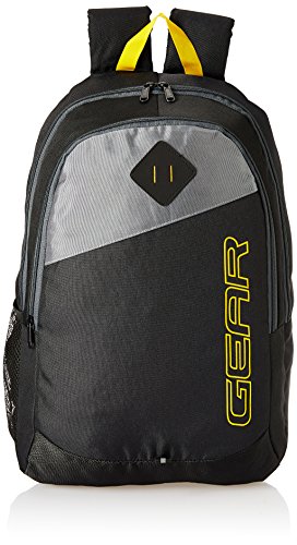 Gear 21 Ltrs Black Grey Casual Backpack (MDBKPECO50104)