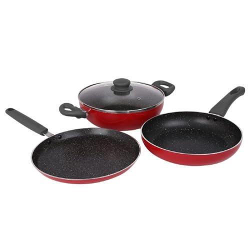 Prestige Omega Deluxe Granite Non-Stick Cookware 3 Pc Set|