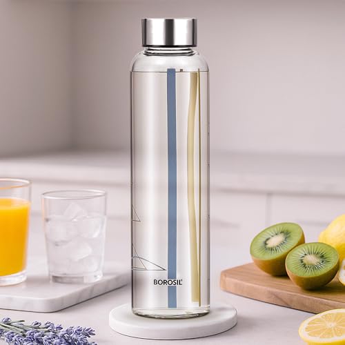Borosil 550ml Artisan Sintra Water Bottle with Steel Lid |