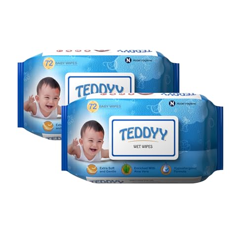 Teddyy Soft Cleansing Baby Wet Wipes with Lid | 144 Wipes |