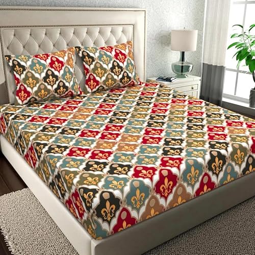 BSB HOME Pure Microfiber Jaipuri Rajasthani Prints Bedsheet