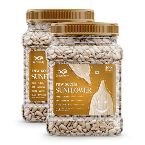 Greenfinity Raw Sunflower Seeds 1kg (500g x 2) | 100%