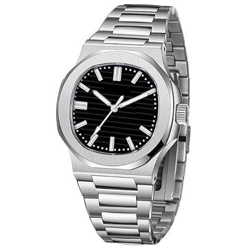 Men’s Silver Chain Analog Watches Classic, Analogue Stylish