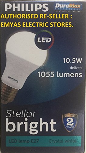 Philips Base E27 10.5-Watt LED Bulb (Pack of 4, Cool Day