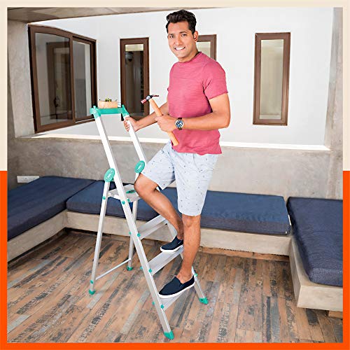 Bathla Elevate 4-Step Foldable Aluminium Ladder for Home