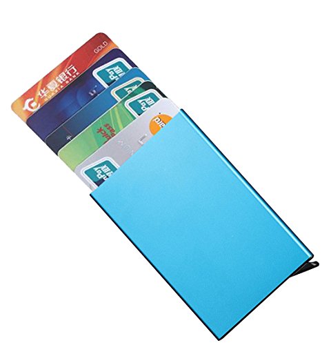 Stealodeal Blue Automatic Pop-Up RFID Protection Cards Case