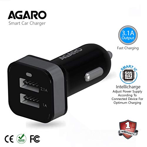 AGARO Blaze Dual Port Smart Car Charger 3.1A For Fast