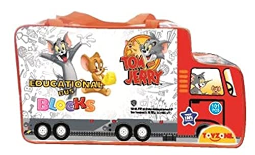 Toyzone Tom & Jerry Educational Bus Blocks 111 Pcs-80831 |