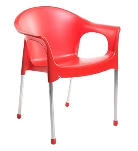 Cello Metallo Cafeteria Set of 6 Chairs (Red) | Strong and