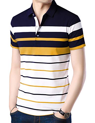 EYEBOGLER Mens Cotton Blend Casual Polo Neck Half Sleeve