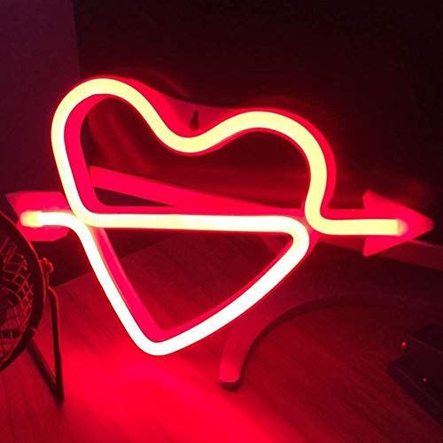 SATYAM KRAFT Heart Design Neon LED Light for Gift Room and