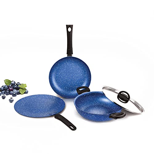 Alda Non Stick Cookware Set 4-Piece (Wok with Lid, Fry Pan,