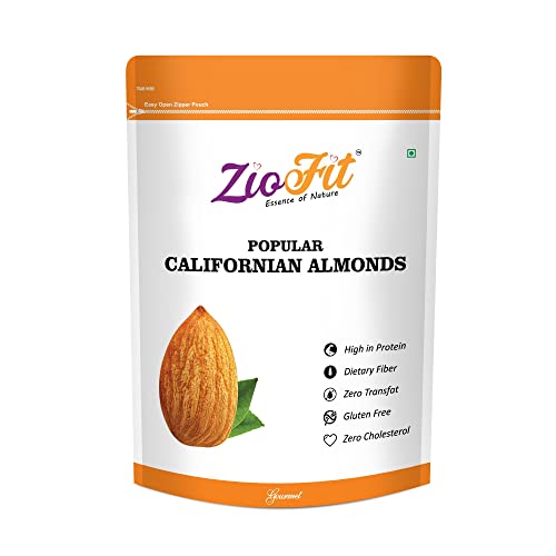 Ziofit Popular Californian Almonds 500g, Raw Badam Dry
