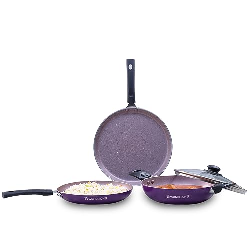 Wonderchef Valencia Non-Stick Cookware 4 Piece Set | Kadhai