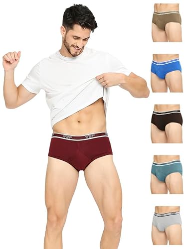 VIP Men's Cotton Solid (Pack of 6) (Brief_Assorted