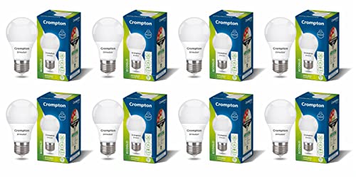 Crompton Dyna Ray 5W Round E27 LED Cool Day Light Pack of 8
