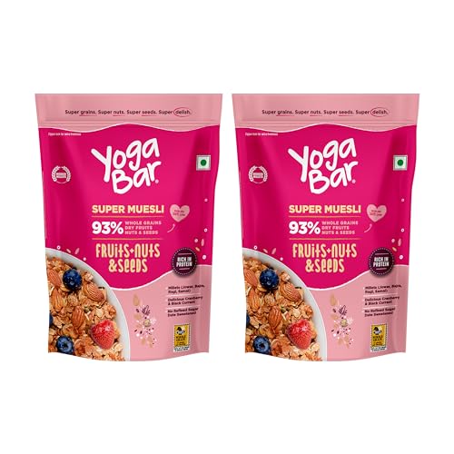 Yogabar Fruit and Nut Muesli 1kg | Muesli with 93% Whole