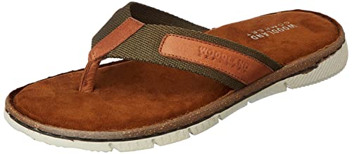 Woodland Men’s Olive/Tan Slipper-6 UK (40 EU) (GP 27070)