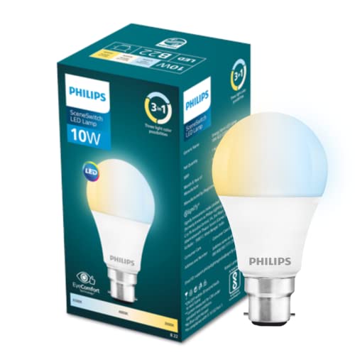 PHILIPS 10-watt LED Bulb|3 Colors in 1 LED Bulb|Scene