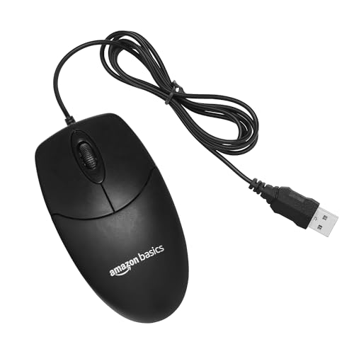 amazon basics Wired Mouse | 1000 DPI Optical Sensor | Plug