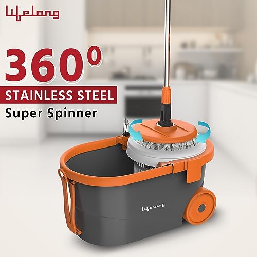 Lifelong 12L Spin Floor Mop Set with Bucket with 360 Degree