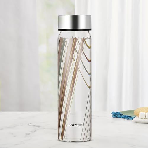 Borosil Artisan Series Prism 500 ml Wide Mouth Glass Bottle