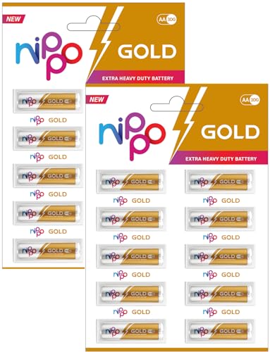 Nippo Gold |Carbon Zinc| AA Batteries|Pack of 20