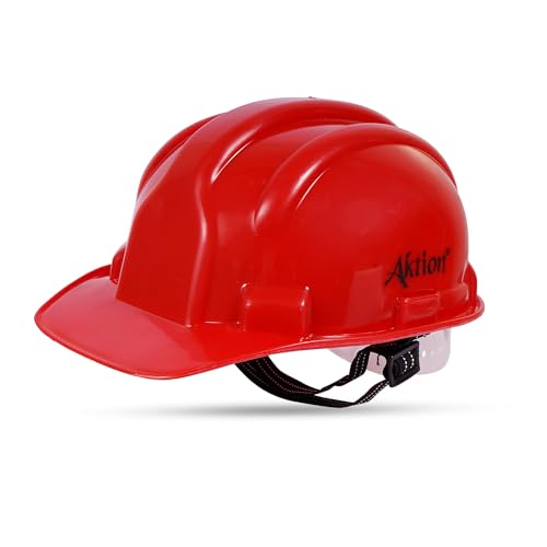 Aktion AK H01_WHT Safety Helmets Nape Type, Color: Red,