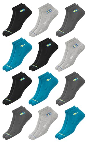 SWAGR 12 Pairs Solid Cotton Ankle Length Socks for Men