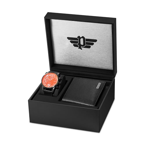 Police Quartz Multifunction Black DIAL Leather Strap Watch