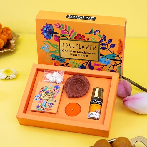 Soulflower Chandan Divine Puja Gift Set Festive Pack with