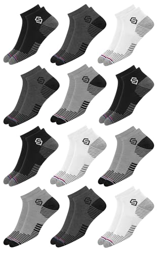 SWAGR 12 Pairs Sports Cotton Ankle Length Socks for Men,