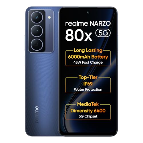 realme NARZO 80x 5G (Deep Ocean,6GB+128GB) | Dimensity 6400