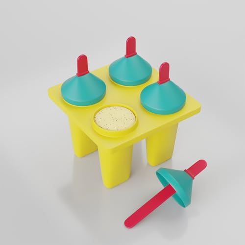 Clazkit Plastic 4 Cavity Reusable Ice Pop Makers, Homemade