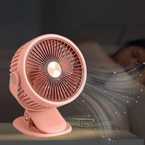One94Store Mini Clip Fan 120mm USB Rechargeable, 3-Speed,