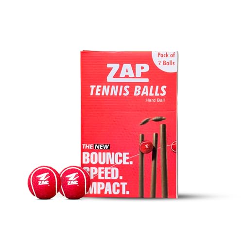 ZAP Supertuff Hard Tennis Cricket Ball (Red, Pack of 2) |