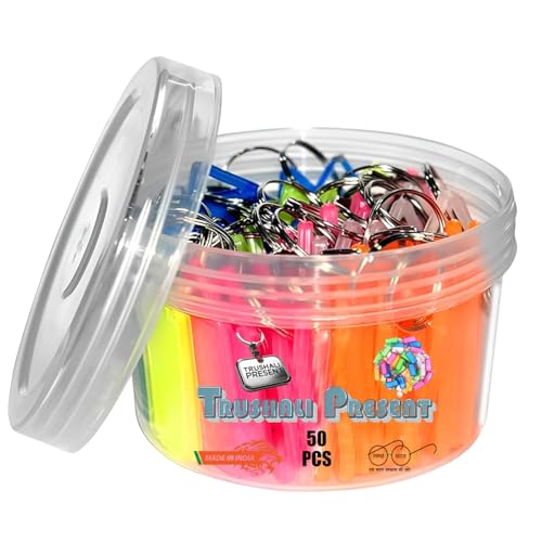 TRUSHALI PRESENT 50 Pcs Key Tag Multicolor Keyring &